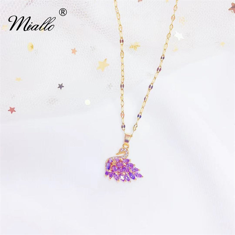 [miallo] Necklace N39 Cubic Zirconia Swan Necklace