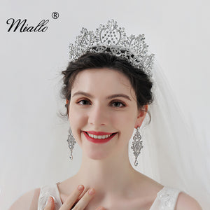 [miallo] Tiara TS-J2892 Silver Color Crystal Wedding Tiara