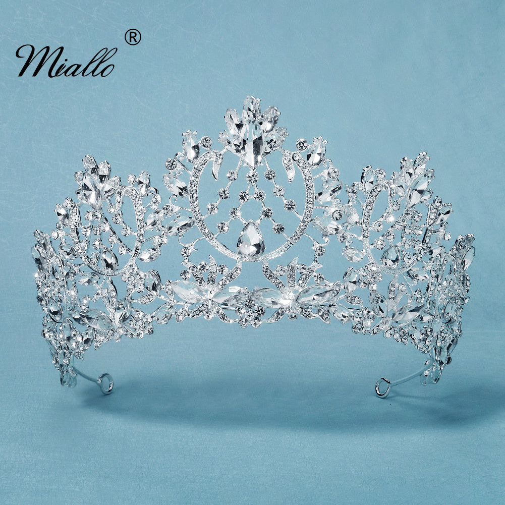 [miallo] Tiara TS-J2892 Silver Color Crystal Wedding Tiara
