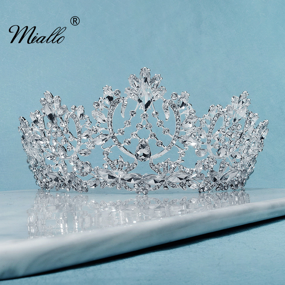 [miallo] Tiara TS-J2892 Silver Color Crystal Wedding Tiara