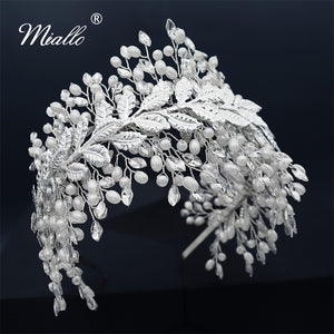 [miallo] Tiara TS-J2916 Exaggerated Leaf Beaded Headband